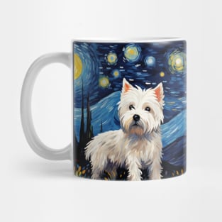 West Highland White Terrier Painted in Van Goh Style Mug